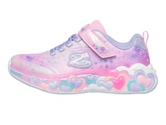 Skechers sneakers pink med hjerter og blinklys